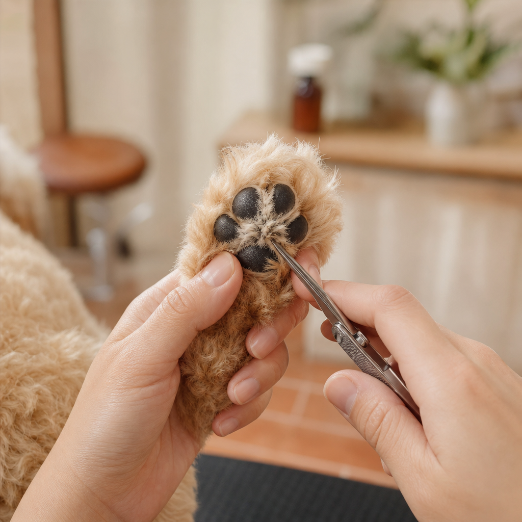 シャンプー後の小型犬